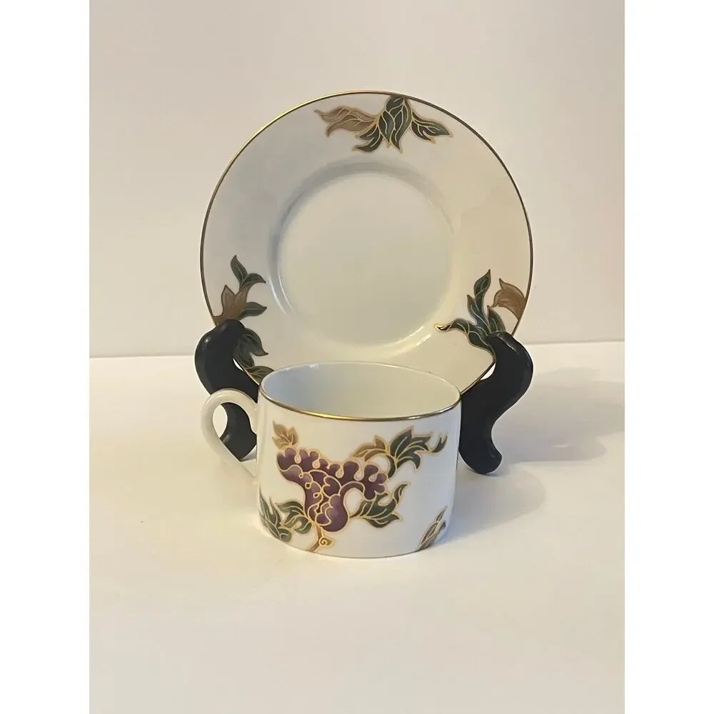 Cloisonne Peony White by FITZ & FLOYD Cup & Saucer